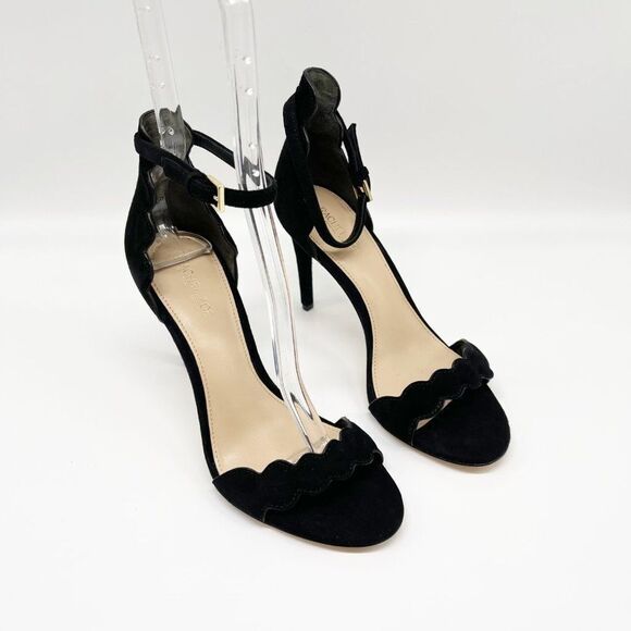 RACHEL ZOE Ava Sandal Black Kid Suede Heel  - Picture 3 of 9